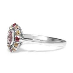 18ct White Gold All Sapphire Halo Ring