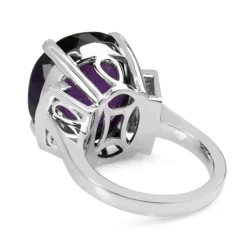 18ct White Gold Amethyst and Diamond Cocktail Ring