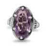 14ct White Gold Amethyst Vintage Filigree Ring