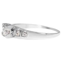 14ct White Gold and Palladium Diamond Ring