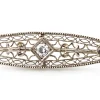14ct White Gold Antique Sapphire and Diamond Brooch