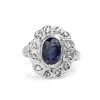 14ct White Gold Antique Sapphire and Diamond Ring