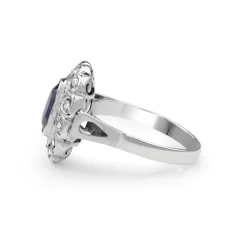 14ct White Gold Antique Sapphire and Diamond Ring