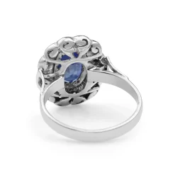 14ct White Gold Antique Sapphire and Diamond Ring