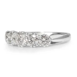 18ct White Gold Antique Style 5 Stone Diamond Ring