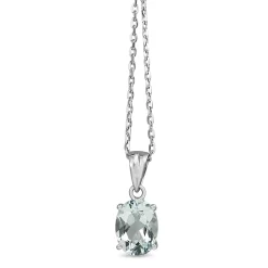 9ct White Gold Aquamarine Necklace