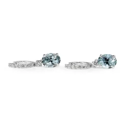 18ct White Gold Aquamarine and Diamond Drop Earrings