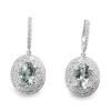 18ct White Gold Aquamarine and Diamond Vintage Style Earrings