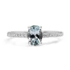 9ct White Gold Aquamarine and Diamond Solitaire Ring