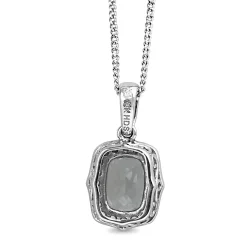 10ct White Gold Aquamarine and Diamond Vintage Style Necklace