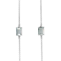 18ct White Gold Aquamarine and Diamond Necklace