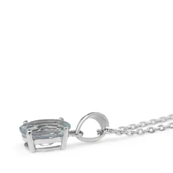 9ct White Gold Aquamarine Necklace