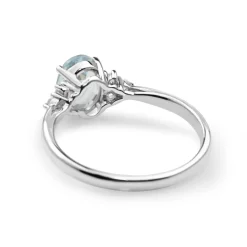 9ct White Gold Aquamarine and Diamond Ring