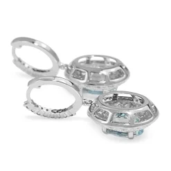 18ct White Gold Aquamarine and Diamond Vintage Style Earrings