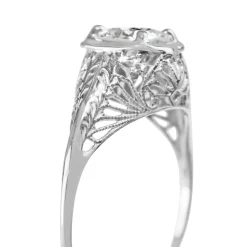 14ct White Gold Art Deco Diamond Solitaire Ring