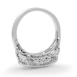 18ct White Gold Art Deco Filigree Diamond Ring