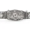 14ct White Gold Art Deco Old Cut Diamond Filigree Bracelet