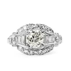 14ct White Gold Art Deco Old Cut Diamond Ring