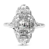 18ct White Gold Art Deco Old and Single Cut Diamond Ring