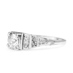 18ct White Gold Art Deco Old Cut Diamond Ring