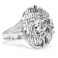 14ct White Gold Art Deco Old Cut Diamond Ring