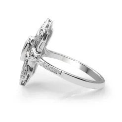 18ct White Gold Art Deco Replica Ring