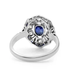14ct White Gold Art Deco Sapphire and Diamond Ring
