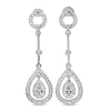 18ct White Gold Art Deco Style Diamond Drop Earrings