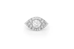 18ct White Gold Art Deco Style Diamond Ring