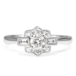 18ct White Gold Art Deco Style Diamond Ring