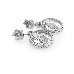 18ct White Gold Art Deco Style Diamond Drop Earrings