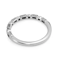 9ct White Gold Art Deco Style Sapphire and Diamond Ring