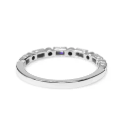 9ct White Gold Art Deco Style Baguette Diamond Band Ring