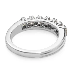 18ct White Gold Asscher Cut 7 Stone Diamond Ring