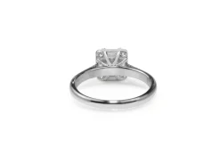 18ct White Gold Asscher Diamond Halo Ring