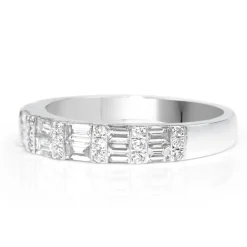 18ct White Gold Baguette Diamond Band