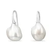 9ct White Gold Baroque Fresh Water Pearl Earrings