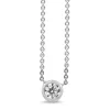 18ct White Gold Bezel Diamond Solitaire Necklace