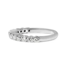 18ct White Gold Bezel Diamond Band Ring
