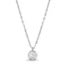 18ct White Gold Bezel Set Diamond Solitaire Pendant