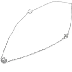 18ct White Gold Bezel Set Diamond Chain / Necklace