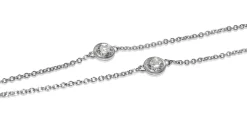 18ct White Gold Bezel Set Diamond Chain / Necklace