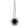 9ct White Gold Black and White Diamond Halo Necklace