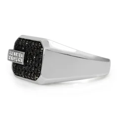 18ct White Gold Black and White Diamond Ring