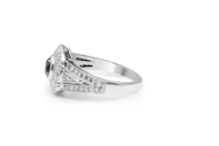 18ct White Gold Black and White Diamond Cluster Ring