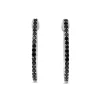 14ct White Gold Black Diamond Hoop Earrings