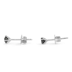9ct White Gold Black Diamond Stud Earrings