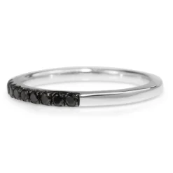 18ct White Gold Black Diamond Band