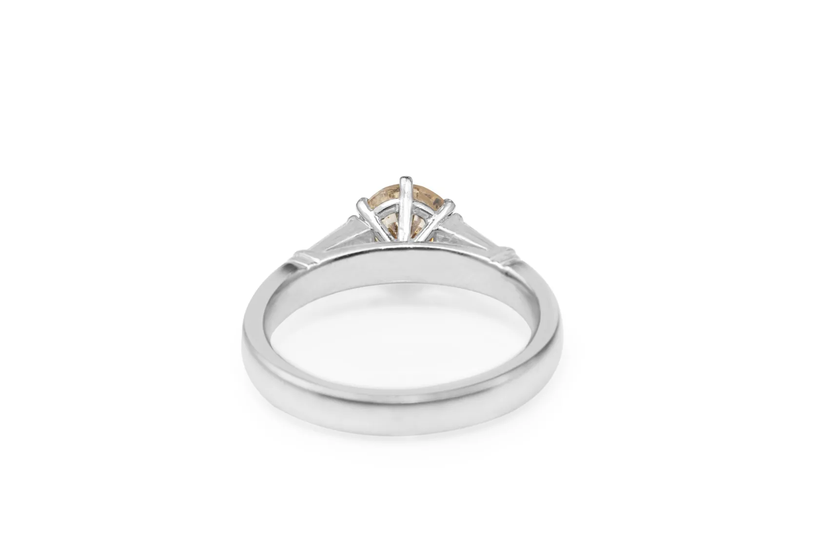 18ct White Gold Champagne Diamond Solitaire Ring