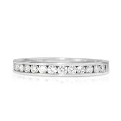 14ct White Gold Channel Set Diamond Band
